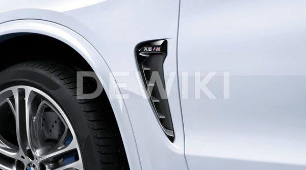 Декоративная накладка на левое крыло BMW M Performance черного глянцевого цвета F85 X5 M