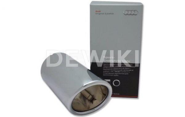 Спортивная насадка на выхлопную трубу Audi A3 (8V), для автомобилей с левой одинарной выхлопной трубой Спортивная насадка на выхлопную трубу Audi A3 (8V), для автомобилей с левой одинарной выхлопной трубой