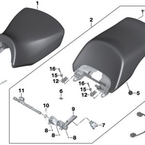 Спортивное сиденье водителя BMW K 1600 GT 2010-2018 год, цвет Stone Grey Спортивное сиденье водителя BMW K 1600 GT 2010-2018 год, цвет Stone Grey