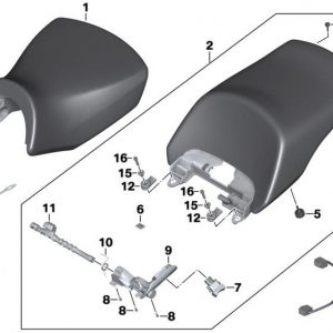 Комфортное сиденье водителя BMW K 1600 GT / GTL 2010-2018 год, цвет Stone Grey Комфортное сиденье водителя BMW K 1600 GT / GTL 2010-2018 год, цвет Stone Grey