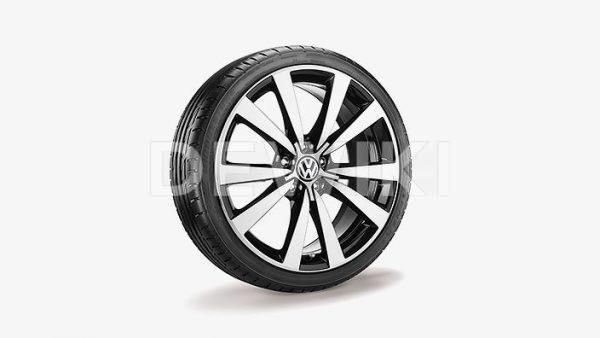 Летнее колесо в сборе VW Beetle NF в дизайне Tornado, 235/40 R19 96W XL, Black, 8.0J x 19 ET62 Летнее колесо в сборе VW Beetle NF в дизайне Tornado, 235/40 R19 96W XL, Black, 8.0J x 19 ET62