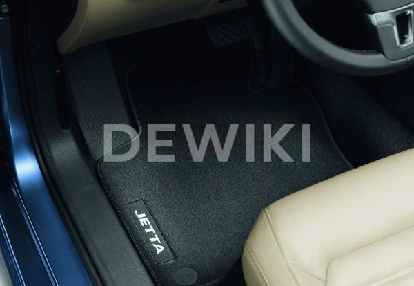 Коврики в салон Volkswagen Jetta 6, текстильные Premium передние и задние, черные