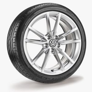 Летнее колесо в сборе VW Golf в дизайне Pretoria,  225/40 R18 92Y/ZR XL, Silver, 7.5J x 18 ET51 Летнее колесо в сборе VW Golf в дизайне Pretoria,  225/40 R18 92Y/ZR XL, Silver, 7.5J x 18 ET51
