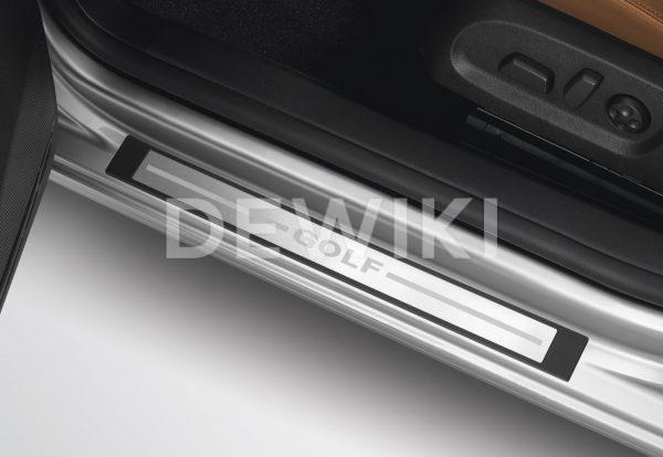 Накладки на пороги Volkswagen Golf 6 / GTI, 4-дверных, с надписью Golf Накладки на пороги Volkswagen Golf 6 / GTI, 4-дверных, с надписью Golf