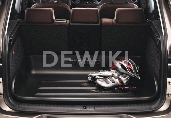 Поддон в багажник Volkswagen Tiguan (5N), с надписью, для автомобилей с высоким полом багажника