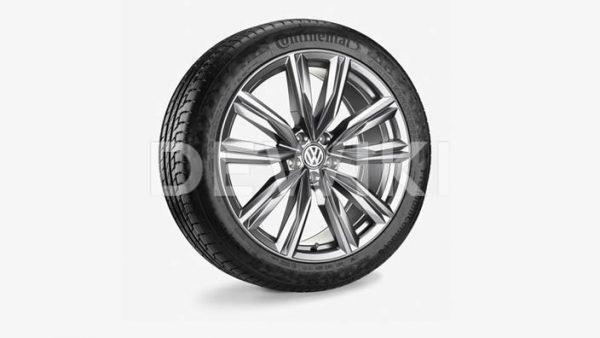 Летнее колесо в сборе VW Tiguan в дизайне Kapstadt, 235/45 R20 100W XL, Gray Metallic, 8.0J x 20 ET41 Летнее колесо в сборе VW Tiguan в дизайне Kapstadt, 235/45 R20 100W XL, Gray Metallic, 8.0J x 20 ET41