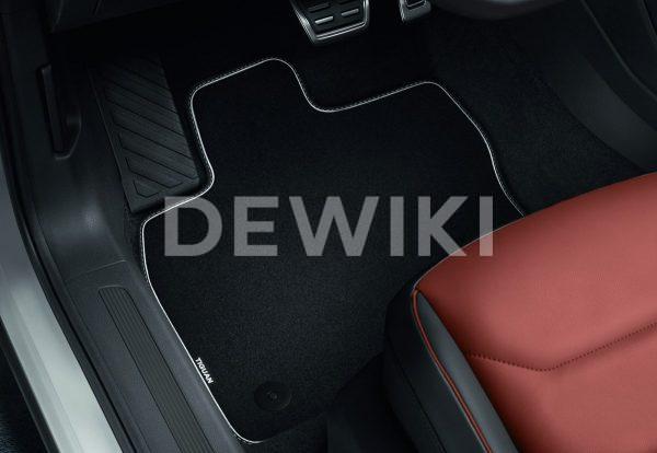 Коврики в салон Volkswagen Tiguan (5N) с 2016 года, текстильные Premium передние и задние, черные