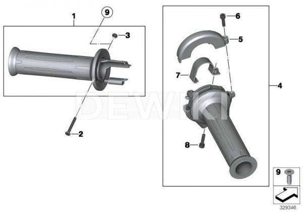 Ручка с обогревом BMW R 1200 R / S 2005-2011 год, правая Ручка с обогревом BMW R 1200 R / S 2005-2011 год, правая
