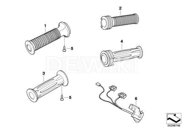 Ручка с обогревом BMW K 1200 GT / R 1200 RT 2004-2010 год, правая Ручка с обогревом BMW K 1200 GT / R 1200 RT 2004-2010 год, правая