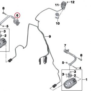 Кронштейн крепления дополнительной светодиодной фары BMW R 1200 RT 2013-2018 год, правый Кронштейн крепления дополнительной светодиодной фары BMW R 1200 RT 2013-2018 год, правый