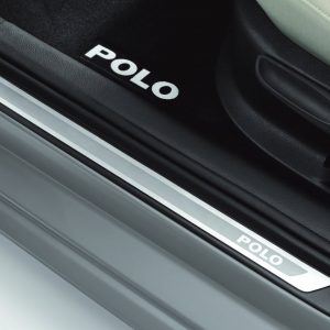 Накладки на пороги Volkswagen Polo Sedan, с надписью Polo