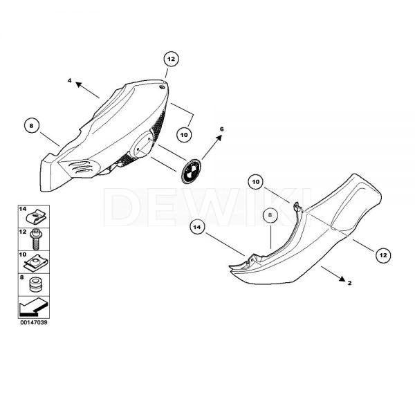 Карбоновый корпус воздухозаборника HP BMW K 1200 R 2004-2009 год, левый