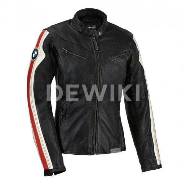Женская кожаная мотокуртка BMW Motorrad Club, Black/White