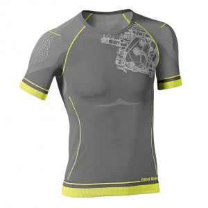 Мужская летняя футболка BMW Motorrad Functional Undergarments, Gray/Yellow Мужская летняя футболка BMW Motorrad Functional Undergarments, Gray/Yellow