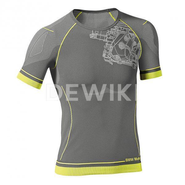 Мужская летняя футболка BMW Motorrad Functional Undergarments, Gray/Yellow Мужская летняя футболка BMW Motorrad Functional Undergarments, Gray/Yellow