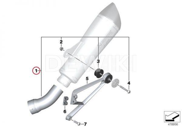 Короткая соединительная труба для спортивного глушителя HP BMW R nineT