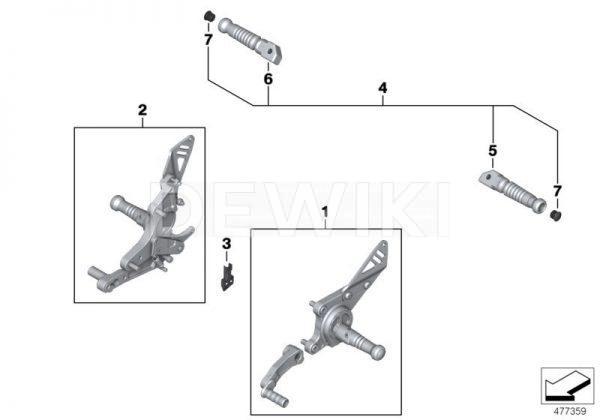 Фрезерованная подножка BMW R nineT 2016-2019 год, кроме Racer, правая Фрезерованная подножка BMW R nineT 2016-2019 год, кроме Racer, правая