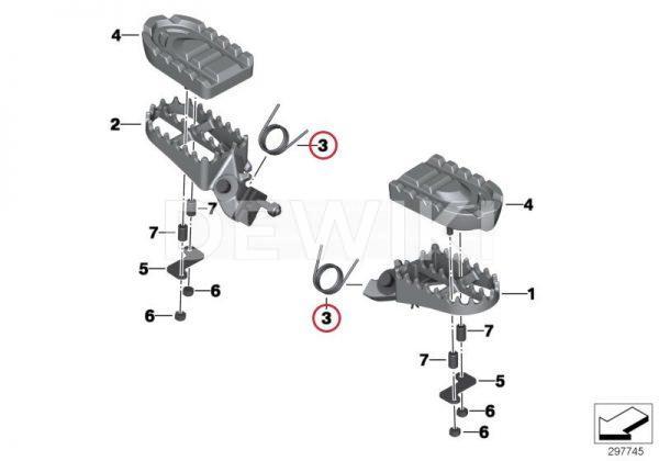Пружина для подножки эндуро BMW F 650 / 700 / 800 GS / Adventure 2011-2018 год Пружина для подножки эндуро BMW F 650 / 700 / 800 GS / Adventure 2011-2018 год