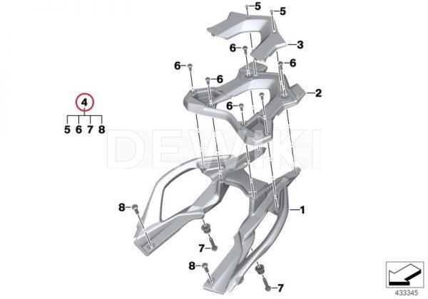 Крепление для багажной полки BMW R 1200 R / RS 2014-2019 год Крепление для багажной полки BMW R 1200 R / RS 2014-2019 год