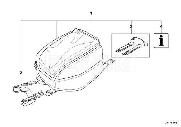 Малая сумка на бак BMW K 1200 S / K 1300 S 2008-2016 год, 10 литров Малая сумка на бак BMW K 1200 S / K 1300 S 2008-2016 год, 10 литров