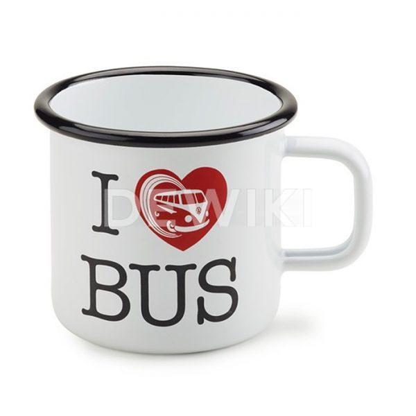 Металлическая кружка Volkswagen T1, I love Bus Металлическая кружка Volkswagen T1, I love Bus
