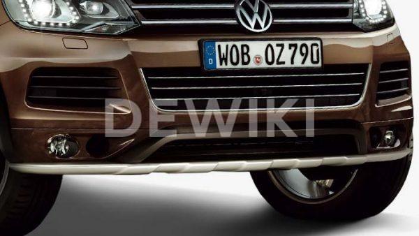 Защита днища передняя Volkswagen Touareg (7P), матовый алюминий