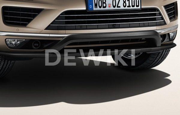 Защита днища передняя Volkswagen Touareg (7P), черная Защита днища передняя Volkswagen Touareg (7P), черная