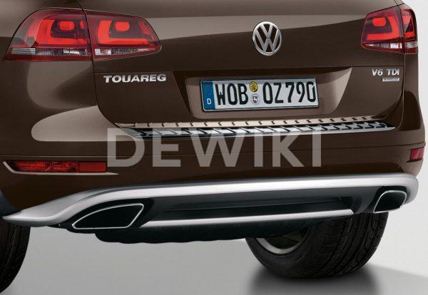 Защита днища задняя Volkswagen Touareg (7P) матовый алюминий, для автомобилей с хром-пакетом Защита днища задняя Volkswagen Touareg (7P) матовый алюминий, для автомобилей с хром-пакетом