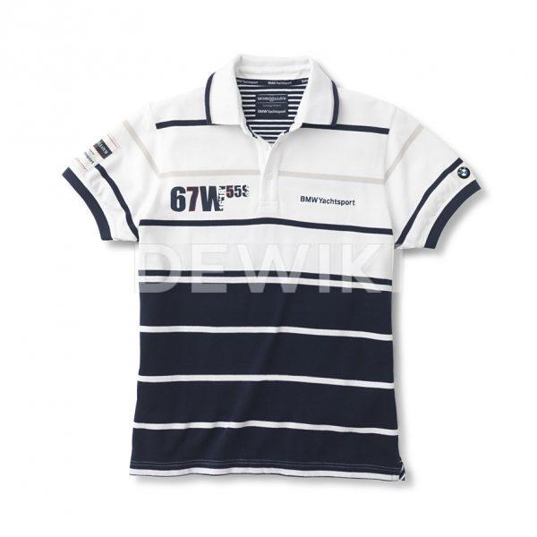 Мужская рубашка-поло BMW Yachting, White Blue Мужская рубашка-поло BMW Yachting, White Blue