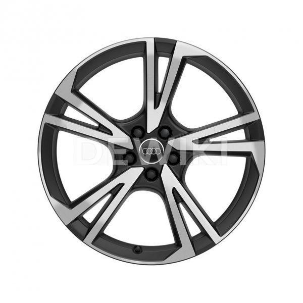 Алюминиевый литой диск R20 дизайн 5 серповидных спиц Audi, Matt Black / Silver, 8,0J x 20 ET39 Алюминиевый литой диск R20 дизайн 5 серповидных спиц Audi, Matt Black / Silver, 8,0J x 20 ET39