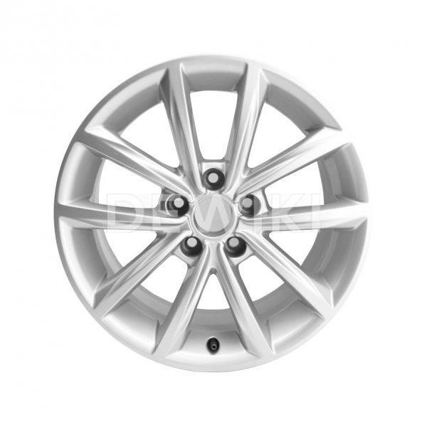 Алюминиевый литой диск R17 дизайне 5 V-образных спиц Audi, Brilliant Silver, 8,5J x 17 ET50