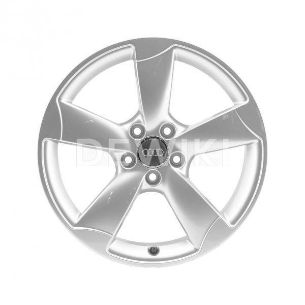 Алюминиевый литой диск R19 роторный дизайн 5 спиц Audi, Silver, 9,0J x 19 ET52