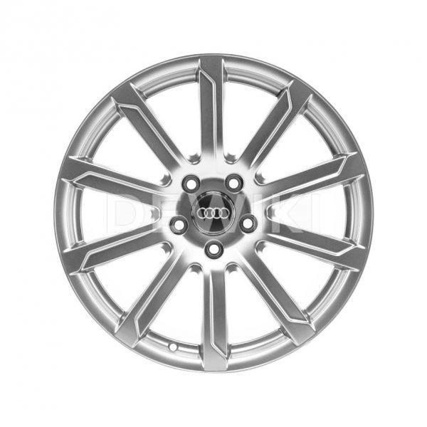 Алюминиевый литой диск R18 в 10-спицевом дизайне Audi, Silver, 9,0J x 18 ET52