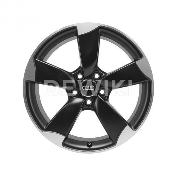 Алюминиевый литой диск R19 роторный дизайн 5 спиц Audi, Matt Black, 9,0J x 19 ET52