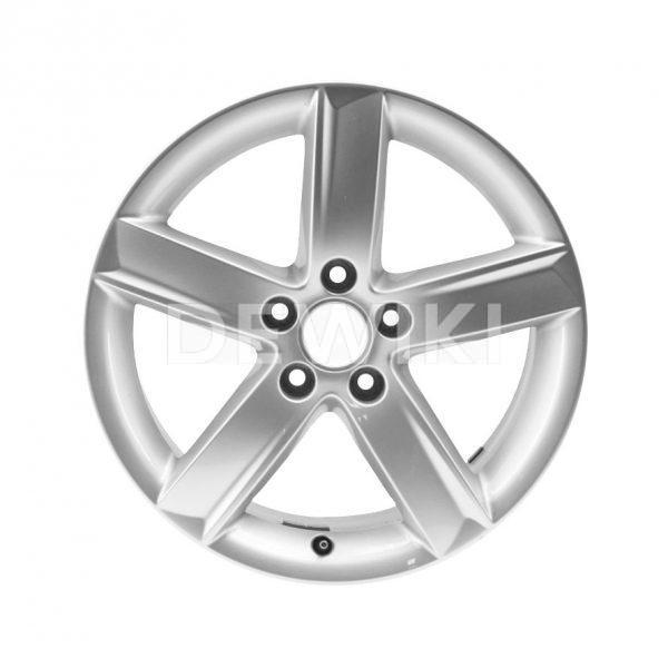Алюминиевый литой диск R17 в 5-спицевом дизайне Audi, Brilliant Silver, 7,0J x 17 ET46