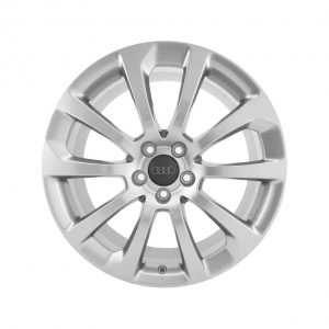 Алюминиевый литой диск R18 в 10-спицевом дизайне Audi, Royal Silver, 8J x 18 ET47 Алюминиевый литой диск R18 в 10-спицевом дизайне Audi, Royal Silver, 8J x 18 ET47