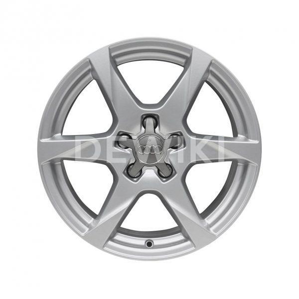 Алюминиевый литой диск R17 в 6-спицевом дизайне Audi, Brilliant Silver, 7,5J x 17 ET45 Алюминиевый литой диск R17 в 6-спицевом дизайне Audi, Brilliant Silver, 7,5J x 17 ET45