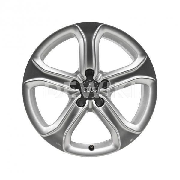 Алюминиевый литой диск R17 в 5-спицевом дизайне Audi, Brilliant Silver, 7,5J x 17 ET28