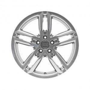 Алюминиевый литой диск R18 5 двойных спиц Audi, Brilliant Silver, 8,5J x 18 ET51 Алюминиевый литой диск R18 5 двойных спиц Audi, Brilliant Silver, 8,5J x 18 ET51