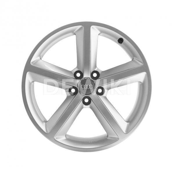 Алюминиевый литой диск R18 дизайн 5 широких спиц Audi, Brilliant Silver, 8,5J x 18 ET29 Алюминиевый литой диск R18 дизайн 5 широких спиц Audi, Brilliant Silver, 8,5J x 18 ET29