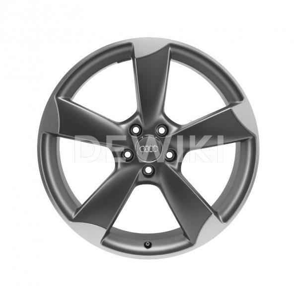 Алюминиевый литой диск R20 роторный дизайн 5 спиц Audi, Titanium, 8,5J x 20 ET36
