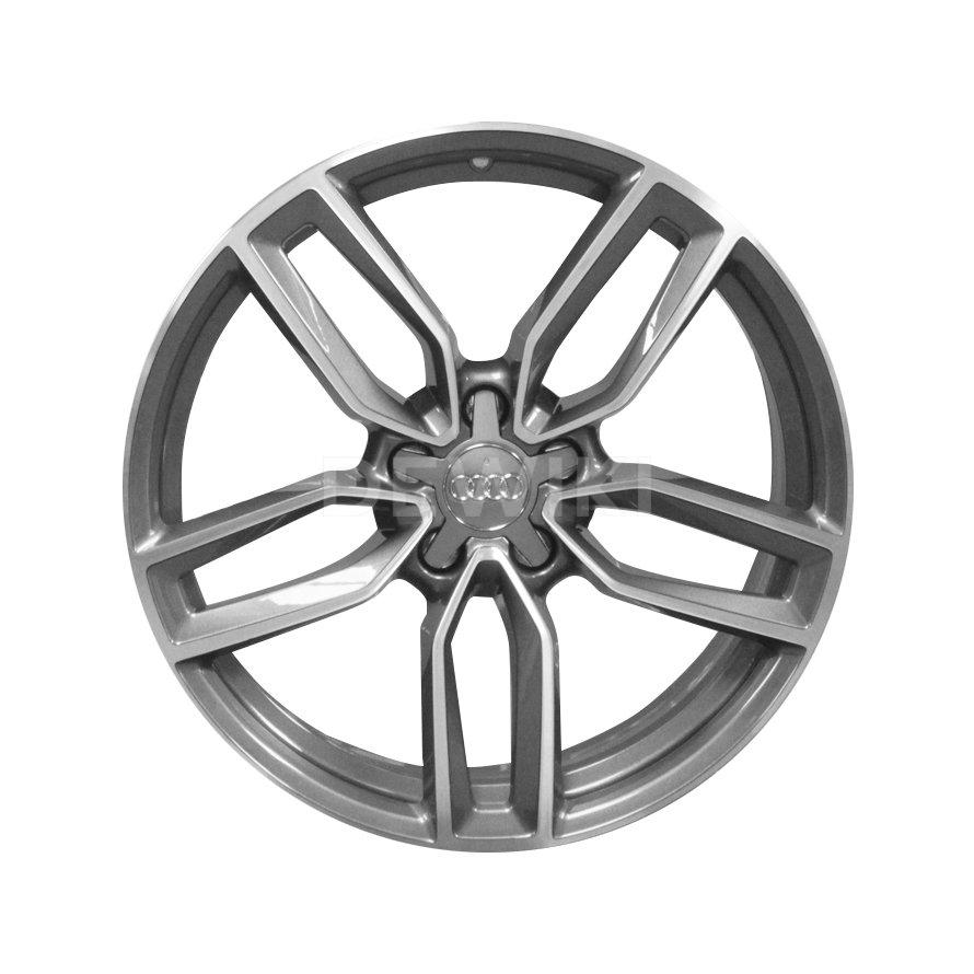Алюминиевый литой диск R19 дизайн 5 двойных спиц Audi, Grey / Polished ...