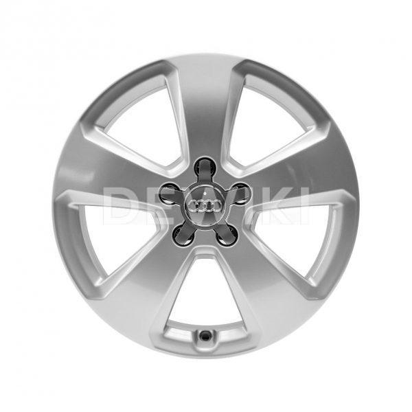 Алюминиевый литой диск R17 в 5-спицевом дизайне Audi, Brilliant Silver, 6,5J x 17 ET 43
