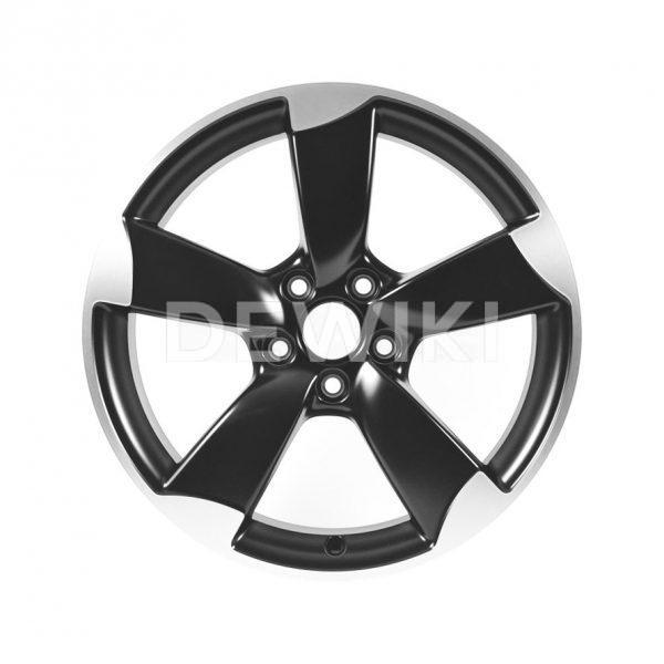 Алюминиевый литой диск R18 роторный дизайн 5 спиц Audi, Matt Black, 8,0J x 18 ET46