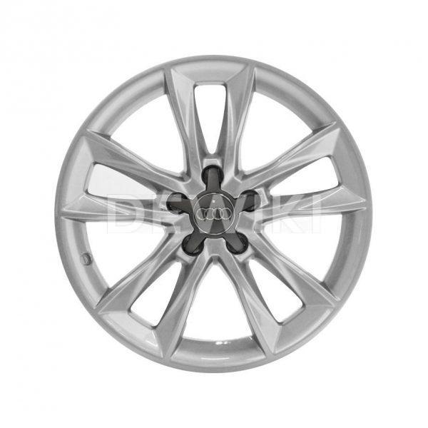 Алюминиевый литой диск R17 в 5-спицевом кинетическом дизайне Audi, Brilliant Silver, 7,5J x 17 ET51
