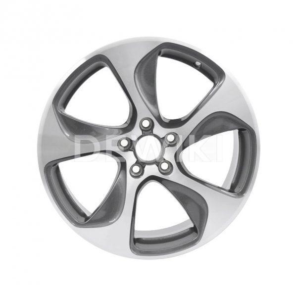 Алюминиевый литой диск R18 в 5-спицевом дизайне Audi, Silver /  Anthracite, 7,5J x 18 ET51