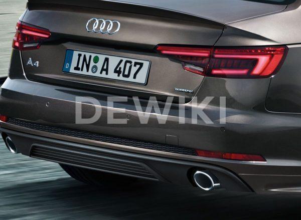 Диффузор заднего бампера Audi A4 (8W/B9), под одинарную насадку