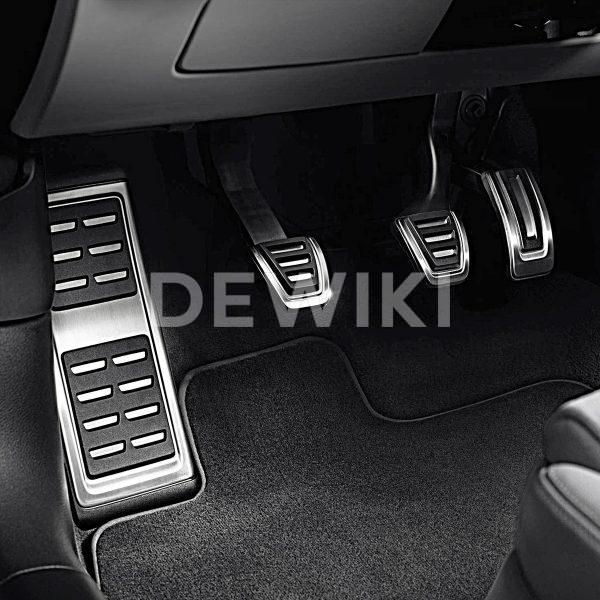 Накладки на педали Audi A4 (8W/B9), A5 (T5/B9), для МКПП с опорой для ноги Накладки на педали Audi A4 (8W/B9), A5 (T5/B9), для МКПП с опорой для ноги