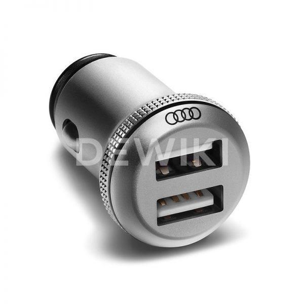 Двойной USB-адаптер Audi для зарядки устройств Двойной USB-адаптер Audi для зарядки устройств