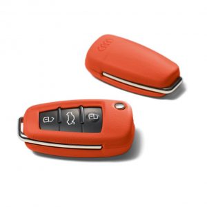 Кожаный футляр для ключа Audi, Begonia red